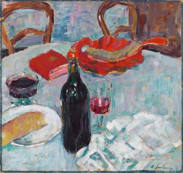 アレクセイ・ペトロヴィッチ・ボゴリュボフ Painting - Stilleben mit Weinflasche 1904 アレクセイ・フォン・ヤウレンスキー